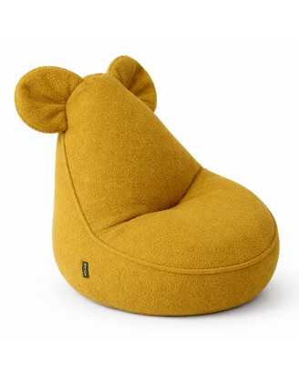 Kinder Sitzsack mit Mauseohren | Bouclé | 68x68x50 cm | Sonniges Bärchen