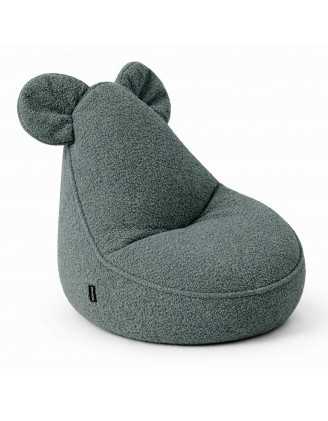Kinder Sitzsack mit Mauseohren | Bouclé | 68x68x50 cm | Babyblau