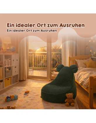 Kinder Sitzsack mit Mauseohren | Cordstoff | 68x68x50 cm | Nächtlicher Kiesel
