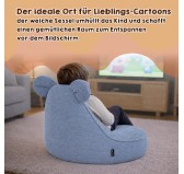 Kinder Sitzsack mit Mauseohren | Cordstoff | 68x68x50 cm | Nächtlicher Kiesel Kinder Sitzsack mit Mauseohren | Cordstoff | 68x68x50 cm | Nächtlicher Kiesel
