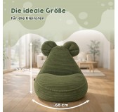 Kinder Sitzsack mit Mauseohren | Cordstoff | 68x68x50 cm | Nächtlicher Kiesel Kinder Sitzsack mit Mauseohren | Cordstoff | 68x68x50 cm | Nächtlicher Kiesel