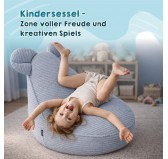 Kinder Sitzsack mit Mauseohren | Cordstoff | 68x68x50 cm | Kaninchen Grau