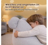 Kinder Sitzsack mit Mauseohren | Cordstoff | 68x68x50 cm | Kaninchen Grau