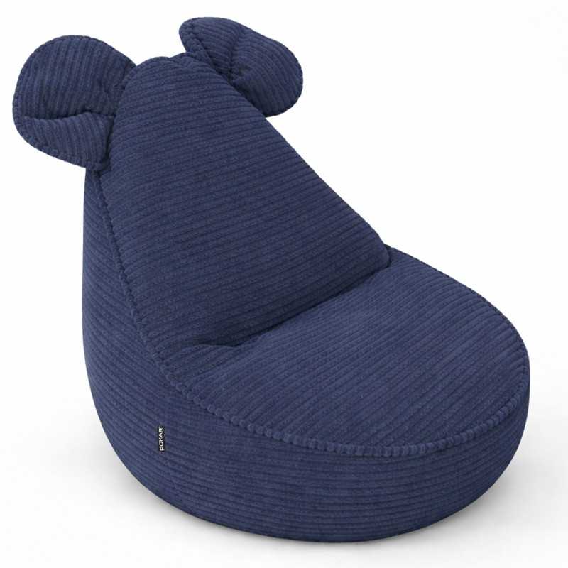 Kinder Sitzsack mit Mauseohren | Cordstoff | 68x68x50 cm | Nächtlicher Himmel