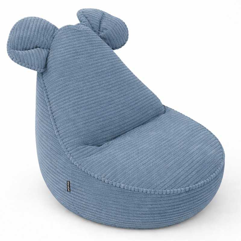 Kinder Sitzsack mit Mauseohren | Cordstoff | 68x68x50 cm | Blaue Lagune Kinder Sitzsack mit Mauseohren | Cordstoff | 68x68x50 cm | Blaue Lagune