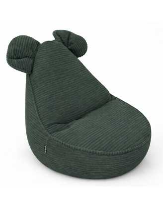 Kinder Sitzsack mit Mauseohren | Cordstoff | 68x68x50 cm | Waldgrün