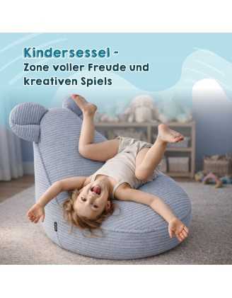 Kinder Sitzsack mit Mauseohren | Cordstoff | 68x68x50 cm | Waldgrün