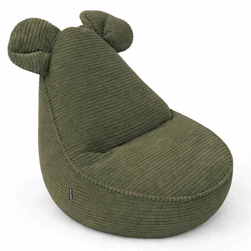 Kinder Sitzsack mit Mauseohren | Cordstoff | 68x68x50 cm | Frühlings Erbse Kinder Sitzsack mit Mauseohren | Cordstoff | 68x68x50 cm | Frühlings Erbse