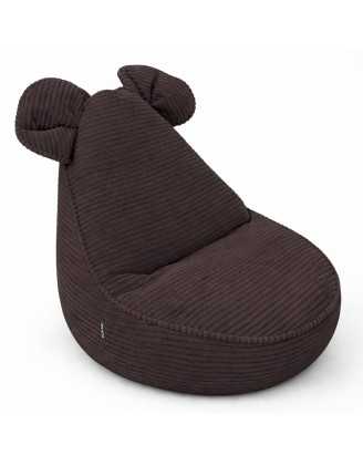 Kinder Sitzsack mit Mauseohren | Cordstoff | 68x68x50 cm | Schokoladenbraun