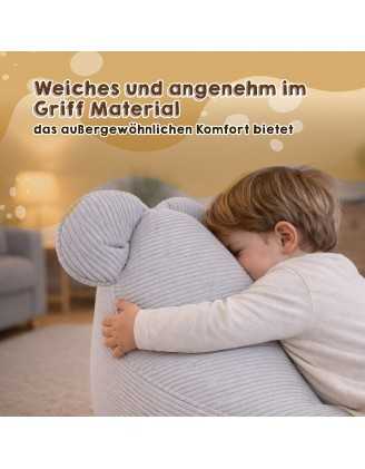 Kinder Sitzsack mit Mauseohren | Cordstoff | 68x68x50 cm | Warmer Karamell