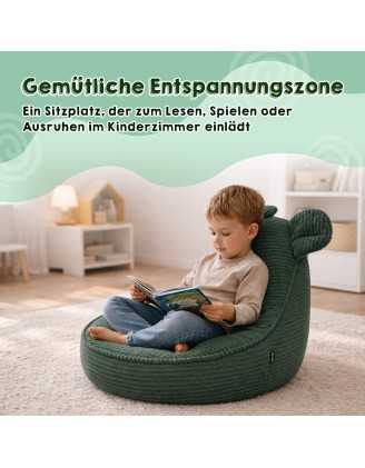 Kinder Sitzsack mit Mauseohren | Cordstoff | 68x68x50 cm | Sandige Dämmerung