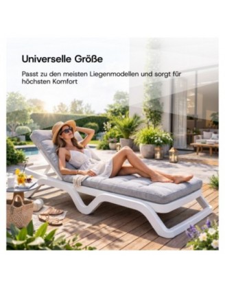 Liegenauflage gesteppt | Wasserabweisend | 200x60x13 cm | Anthrazit