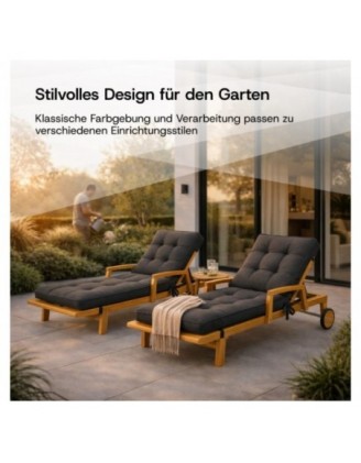 Liegenauflage gesteppt | Wasserabweisend | 200x60x13 cm | Anthrazit