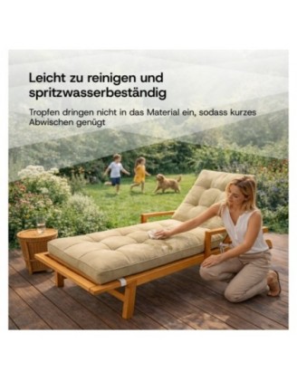 Liegenauflage gesteppt | Wasserabweisend | 200x60x13 cm | Grau