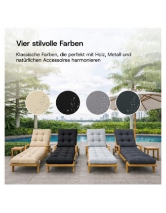 Liegenauflage gesteppt | Wasserabweisend | 200x60x13 cm | Grau