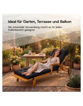 Liegenauflage gesteppt | Wasserabweisend | 200x60x13 cm | Grau