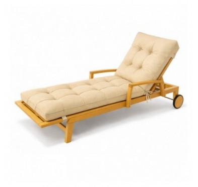 Liegenauflage gesteppt | Wasserabweisend | 200x60x13 cm | Beige