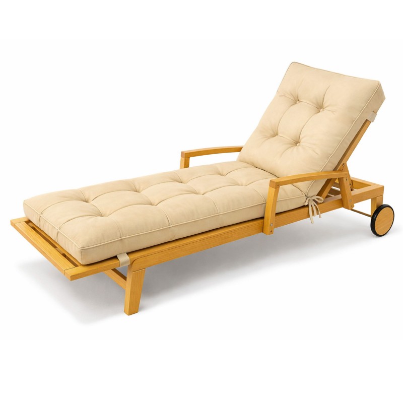 Liegenauflage gesteppt | Wasserabweisend | 200x60x13 cm | Beige