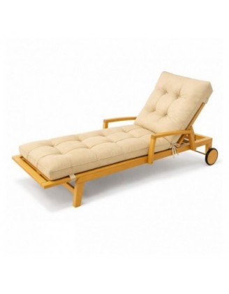 Liegenauflage gesteppt | Wasserabweisend | 200x60x13 cm | Beige