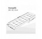 Liegenauflage gesteppt | Wasserabweisend | 200x60x13 cm | Beige
