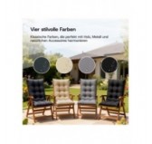 Gartenstuhl Hochlehner Auflage | Wasserabweisend | 120x50x10 cm | Schwarz Gartenstuhl Hochlehner Auflage | Wasserabweisend | 120x50x10 cm | Schwarz