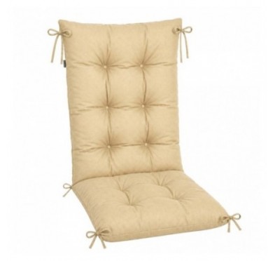 Gartenstuhl Hochlehner Auflage | Wasserabweisend | 120x50x10 cm | Beige