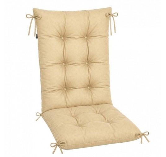 Gartenstuhl Hochlehner Auflage | Wasserabweisend | 120x50x10 cm | Beige