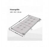 Gartenstuhl Hochlehner Auflage | Wasserabweisend | 120x50x10 cm | Beige Gartenstuhl Hochlehner Auflage | Wasserabweisend | 120x50x10 cm | Beige