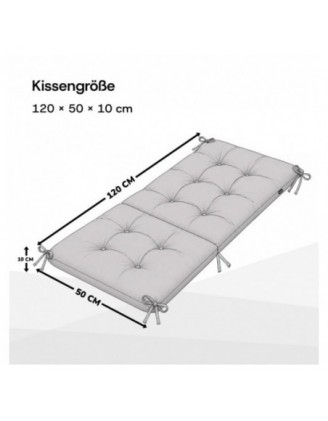 2er Set Gartenstuhl Hochlehner Auflagen | Wasserabweisend | 120x50x10 cm | Schwarz