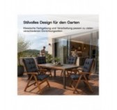 2er Set Gartenstuhl Hochlehner Auflagen | Wasserabweisend | 120x50x10 cm | Grau
