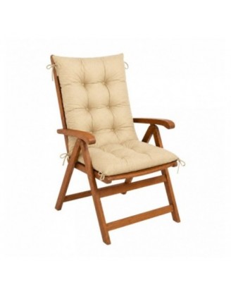 4er Set Gartenstuhl Hochlehner Auflagen | Wasserabweisend | 120x50x10 cm | Beige