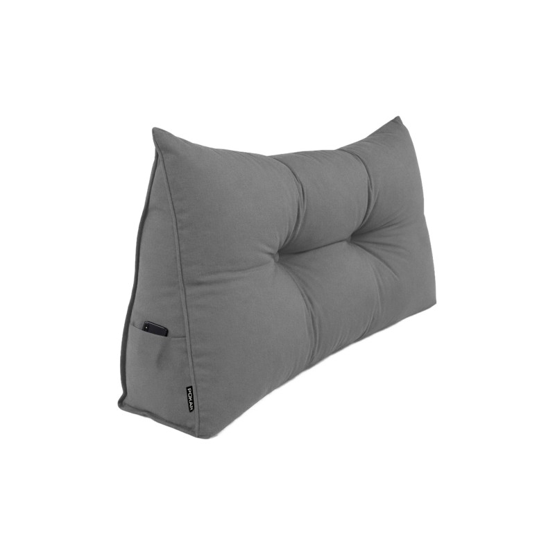Rückenkissen gesteppt | Lesekissen für Bett oder Sofa | 70x50x20 cm | Grau