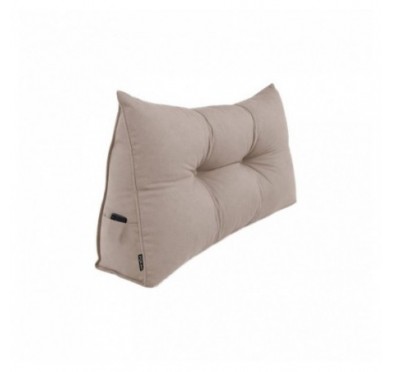 Rückenkissen gesteppt | Lesekissen für Bett oder Sofa | 70x50x20 cm | Beige