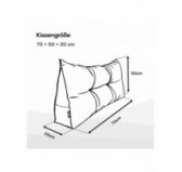 Rückenkissen gesteppt | Lesekissen für Bett oder Sofa | 70x50x20 cm | Beige