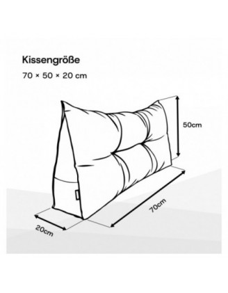 Rückenkissen gesteppt | Lesekissen für Bett oder Sofa | 70x50x20 cm | Beige