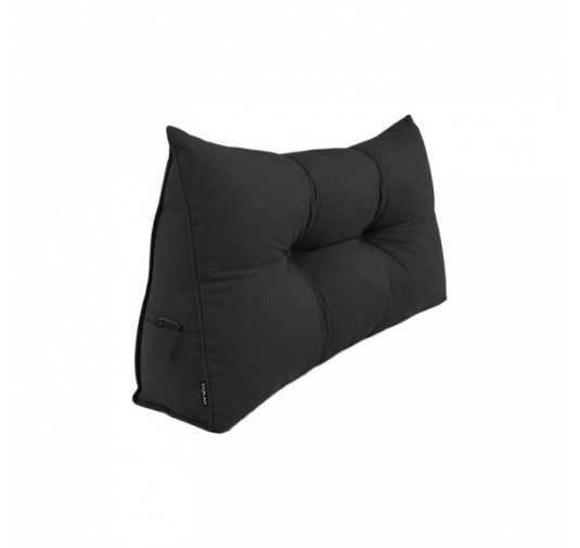 Rückenkissen gesteppt | Lesekissen für Bett oder Sofa | 70x50x20 cm | Schwarz