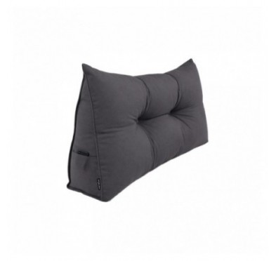Rückenkissen gesteppt | Lesekissen für Bett oder Sofa | 70x50x20 cm | Anthrazit