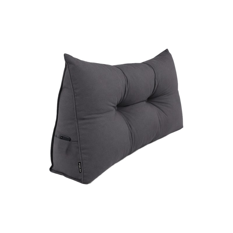 Rückenkissen gesteppt | Lesekissen für Bett oder Sofa | 70x50x20 cm | Anthrazit