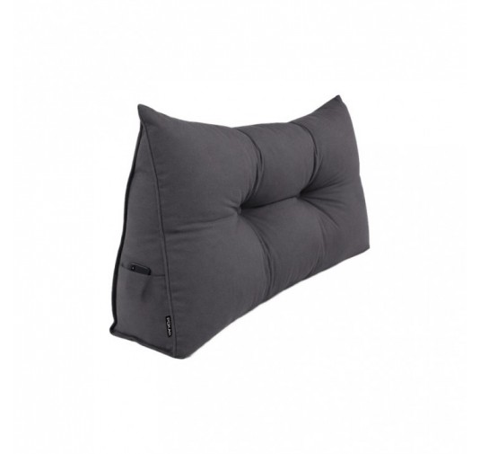 Rückenkissen gesteppt | Lesekissen für Bett oder Sofa | 70x50x20 cm | Anthrazit