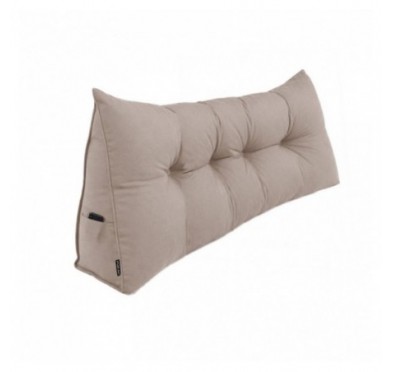 Rückenkissen gesteppt | Lesekissen für Bett oder Sofa | 200x50x20 cm | Beige