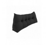 Rückenkissen gesteppt | Lesekissen für Bett oder Sofa | 200x50x20 cm | Schwarz