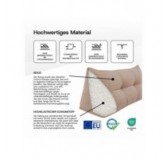 Rückenkissen gesteppt | Lesekissen für Bett oder Sofa | 200x50x20 cm | Schwarz