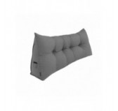 Rückenkissen gesteppt | Lesekissen für Bett oder Sofa | 180x50x20 cm | Grau