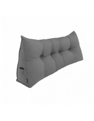 Rückenkissen gesteppt | Lesekissen für Bett oder Sofa | 180x50x20 cm | Grau