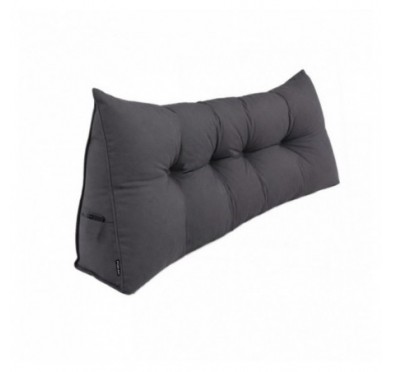 Rückenkissen gesteppt | Lesekissen für Bett oder Sofa | 180x50x20 cm | Anthrazit