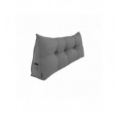 Rückenkissen gesteppt | Lesekissen für Bett oder Sofa | 160x50x20 cm | Grau