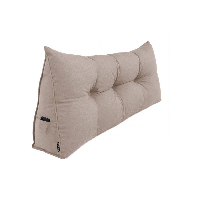 Rückenkissen gesteppt | Lesekissen für Bett oder Sofa | 160x50x20 cm | Beige