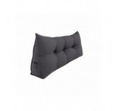 Rückenkissen gesteppt | Lesekissen für Bett oder Sofa | 160x50x20 cm | Anthrazit