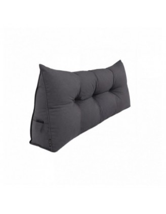 Rückenkissen gesteppt | Lesekissen für Bett oder Sofa | 160x50x20 cm | Anthrazit