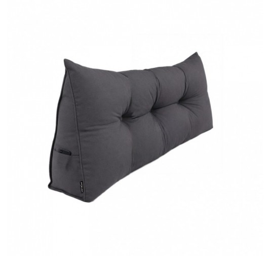 Rückenkissen gesteppt | Lesekissen für Bett oder Sofa | 140x50x20 cm | Anthrazit